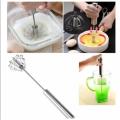 New Manual Egg Beaters Stainless Steel Semi Automatic Rotary Kitchen Accessories Tools. 