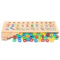 Montessori Rainbow Rings Dominos Children Preschool Teaching Aids Counting and Stacking Board Wooden Math Toy. 