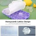 Silicone Ice cube Tray with plastic lid Easy Push Pop Out Square Silicon Ice Cubes Tray Honeycomb. 