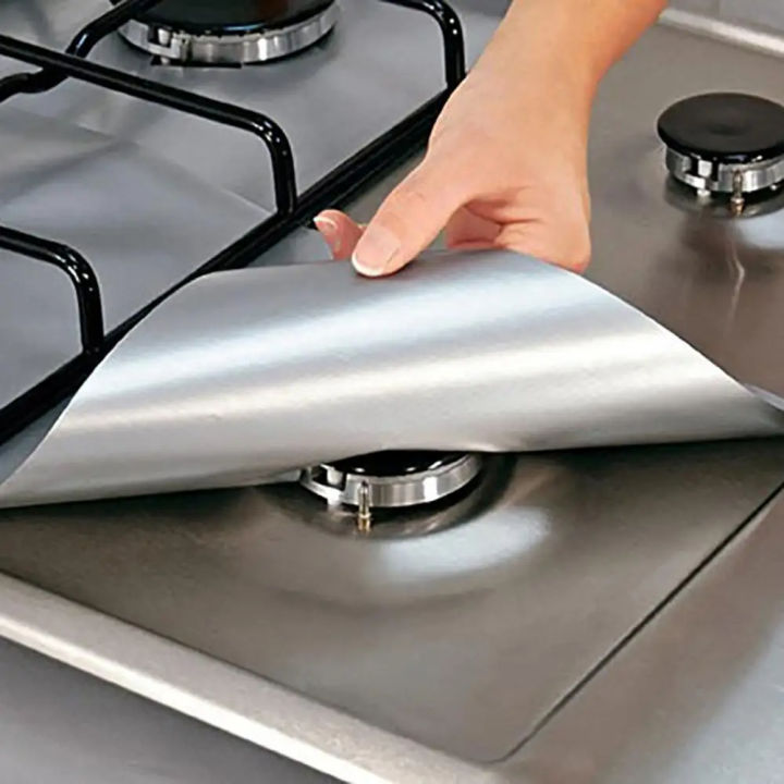 4%20Pcs%20Square%20Foil%20Gas%20Hob%20Protector%20Liner%20Reusable%20Easy%20Clean%20Protection%20Pad%20Gas%20Stove%20Stovetop%20Protector%20Kitchen%20Accessories%20-%20Image%204