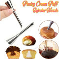 Stainless Steel Pastry Cream Puff Injection Nozzle, Cake Decorating Piping Tip, Kitchen Baking Tool Accessory For Cupcake Decoration Puff Making, Cookie Making, Baking Tools Kitchen Accessories. 