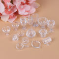 17Pcs/Set 1:12 Dollhouse Miniature Transparent Tableware DIY Pretend Play Toys. 