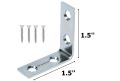 L Bracket Corner Braces, Small Metal L Brackets for Wood, 1.5 Inch Steel. 