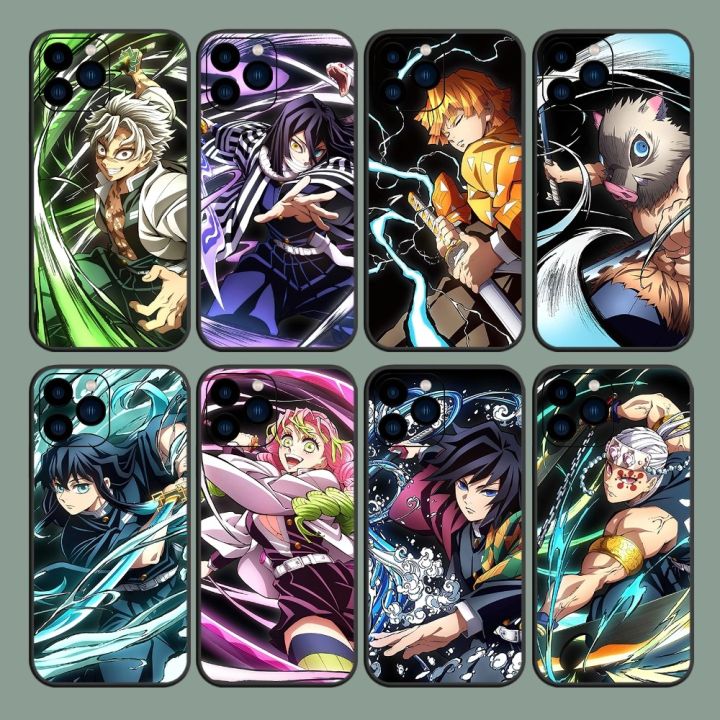 bilibili Anime Demon Slayer Sanemi Phone Case For iPhone 8 11 12 13 14 15 Mini X XR XS PRO MAX Plus Shell