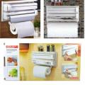 3 In 1 - Wall Mount Kitchen Paper Dispenser and Holder - White. 