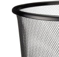 Office living room household round black paper trash can mesh waste bin wire metal decorative waste paper bin. 