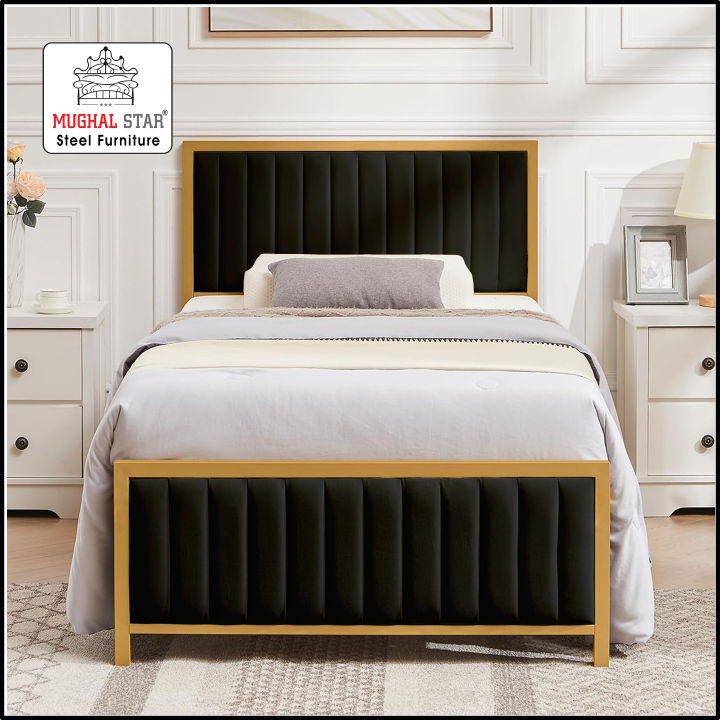 Super Delux Bed Single / Iron Bed / Single Bed /Different Colors are available /  Mughal Star steel Furniture