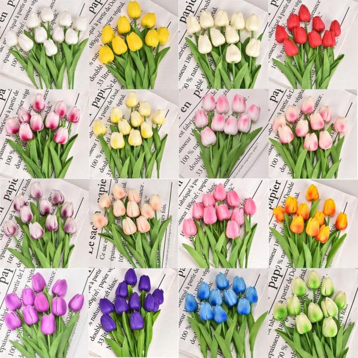 3/5/10PCS Artificial Real Touch Flowers Tulip Bouquet Decor Tulips Flower for Home Wedding Decorations