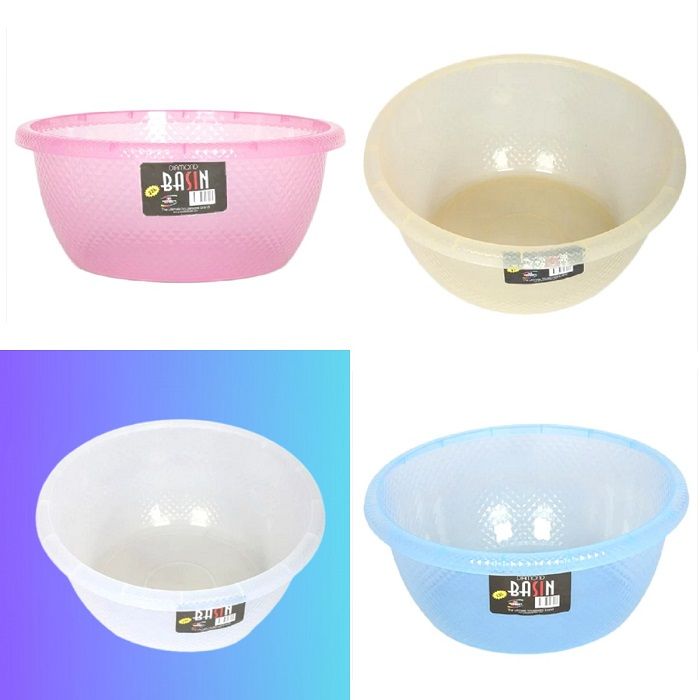 High Quality Plastic Round Diamond Royal Medium Bath Tub for Household - 22 Litres