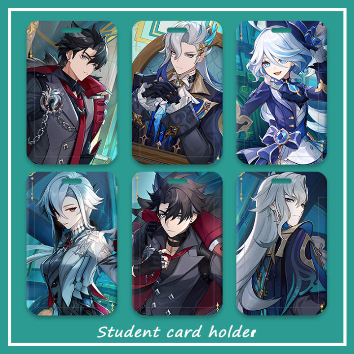 Hot Game Genshin Impact Character Card Holder Wriothesley Neuvillette Furina Fontaine Focalors Arlecchino The Knave HD Printing