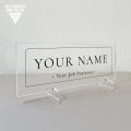 Custom Acrylic Desk Nameplate, Tabletop Decoration, Transparent Acrylic, Office Desk Decoration GT011. 