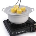 Silicone anti-spill pot cover dust-proof and splash-proof boiling Gaia flower-type anti-spill pot cover home kitchen. 