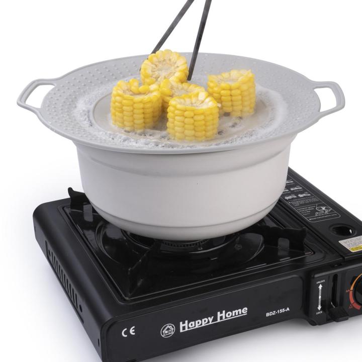 Silicone anti-spill pot cover dust-proof and splash-proof boiling Gaia flower-type anti-spill pot cover home kitchen