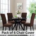 Dining Chair Cover Set of 4 Pc , 6 Pc and 8 Pc Elastic Fitted Solid Color Cover Comfortable Chair Cover For Dining Room. 