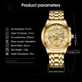 Vocoal Gold Top Brands Men Wristwatches Waterproof Luxury Golden Wrist Watch For Male Clock Gifts Three-Eye Decoration Watch Luminous Wrist Watches with Calendar For Men. 