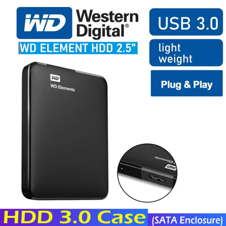 WD Elements 2.5-Inch External USB 3.0 HDD Case / WD Hard Disk Case for 2.5 Inch (Only HDD Case-Hard Drive not Include)