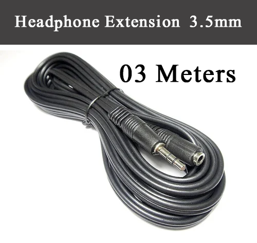 3 Meter 3.5mm AUX Headphone Extension Cable Male to Female Extender Audio Stereo Cord for Headphone, Speaker