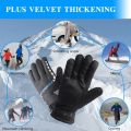 Men Winter Warmfull Finger Gloves Cold Outdoor Running Sports Hiking Skiing Gloves Motorcycle Riding Windproof Thicken Gloves. 