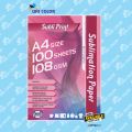 Subli Print  A4 100 sheets Sublimation Heat Transfer Paper 108Gsm for Polyester T-Shirt Cushion Fabrics Phone Case Printing Design. 