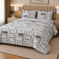 Beddys Studio Pure Percail Cotton Printed News Paper kids & Teen Quilt Cover Set. 