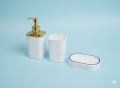 IKEA STORAVAN Polypropylene Plastic 3-piece Bathroom Sets (Soap Dispenser, Toothbrush Holder & Soap Dish) (Grey). 