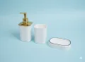 IKEA STORAVAN Polypropylene Plastic 3-piece Bathroom Sets (Soap Dispenser, Toothbrush Holder & Soap Dish) (Grey). 