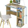 Computer Desk, Writing Desk, PC Laptop Home Office Study Table Home Table, Office Table Living Room Table With Bookshelf 2 in 1. 