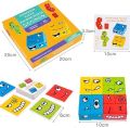 Emoji Wooden Puzzle Expression Cube, Magic Building Blocks Montessori Expressions Cubes IQ Educational Puzzles, SUMAIRS Puzzle Toys Gift for Kids. 