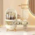 Countertop Portable Cosmetic Organizer Makeup Storage Organizer Box with Jewelry Shelf. 