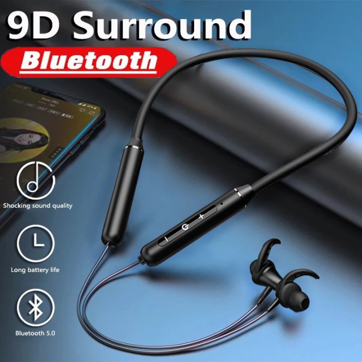 Tinzzi TWS wireless Bluetooth 5.0 earphones neckband stereo headset handsfree waterproof wireless earbuds noise cancellation headphone with mic