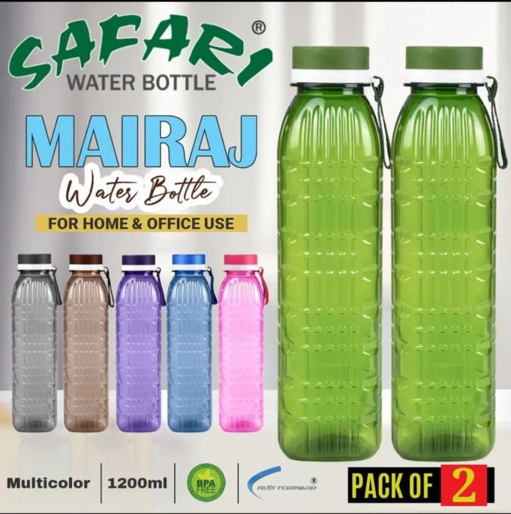 Mairag Water Bottle Pack of 2 ( Idea for Fridge 1200 ML and For Home and Office Use)
