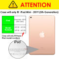 iPad Mini 5 Smart Book Cover Case Auto Sleep / Wake Model- A2133 - A2123 - A2124 - A2125. 