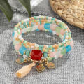 -embellished Women's jewelry Fashionable Colorful and vibrant Beaded  bracelet Multi-layered Bead string for Party wear Casual wear Summer accessory Beach jewelry Gift for women. 