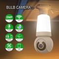 V380 Pro Indoor Bulb PTZ 2MP Wireless Light Bulb Camera For Home Safety, Featuring Motion Tracking, 355 Degree Pan Tilt, Two-way Call Audio And Alarm, With Automatic Tracking, Full-color Night Vision, And Two-way Audio To Ensure Your Home Safety. 