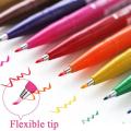 BataBata 1pcs Japan Pentel Touch Brush Pen Soft Tip Pastel Color Calligraphy Pens Drawing Art Markers Lettering School Art Supplies. 