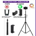 7 Feet Tripod Stand with 360 Rotatable Ball Head Fancy Mobile Holder  Ringlight  Mobile Dslr Camera Ring Light Studio Light Tiktok Youtube Live Facebook Live Photography Videography. 