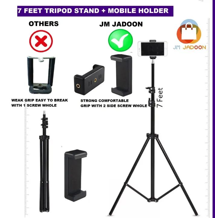 7feet%20Aluminium%20Tripod%20Stand%20/%20Mobile%20Holder%20/%20Ball%20Head%20Mobile%20Camera%20Holder%20Adjustable%20Portable%20for%20Mobile%20Phone%20&%20DSLR%20Camera%20Projector%20Softbox%20Select%20from%20Variation%20Accordingly-Black%20-%20Image%203