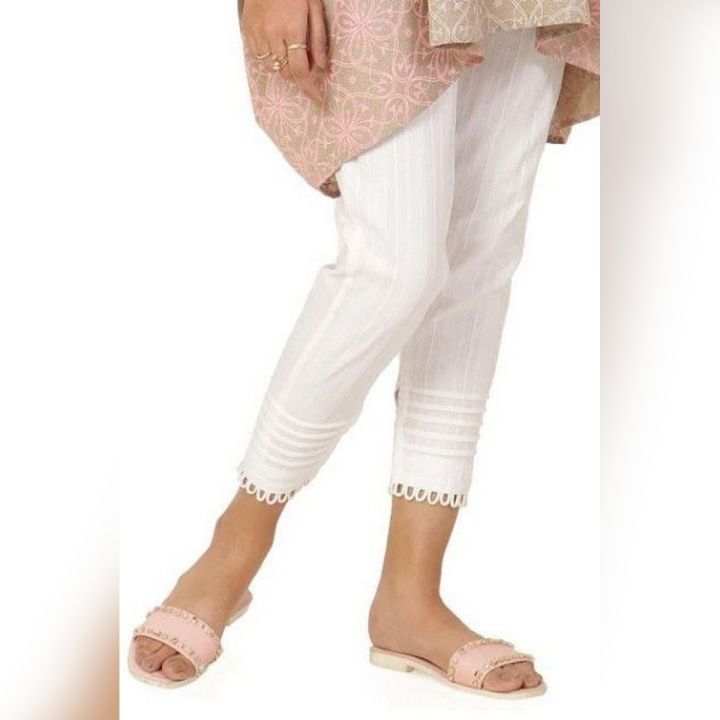 Cotton Pintex U-lace trouser