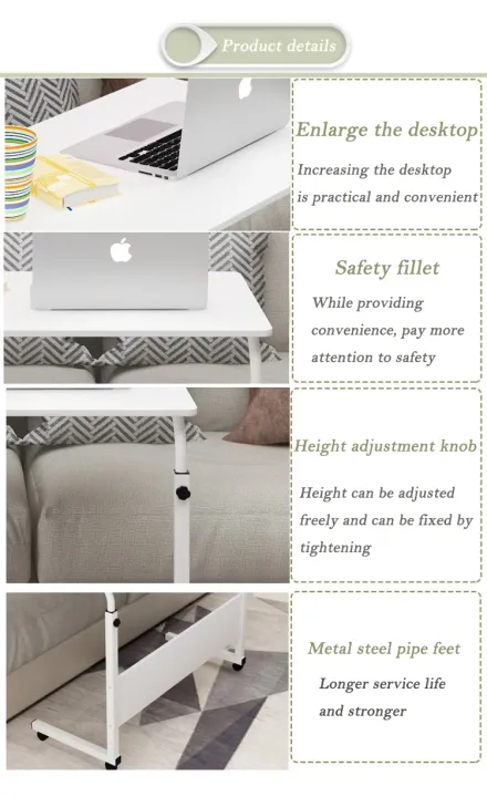 Adjustable%20Portable%20Bedside%20Laptop%20Table%20Sofa%20Side%20Computer%20Table%20With%20Wheels%20-%20Image%203