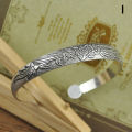 Retro Opening  Bracelet Jewelry Vintage Tibetan Silver Totem Carved Bangle Cuff Moyao. 