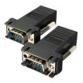 Extender VGA RGB HDB Male To LAN CAT5 CAT6 RJ45 Net Cable Female Adapter. 
