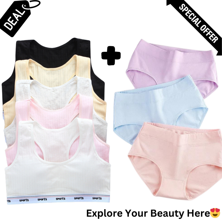 Women Seamless Bras And panties set for active wear, Soft and comfortable in multicolor