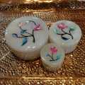 Onyx Jewellery box Mother of pearl shell work (3 sizes). 