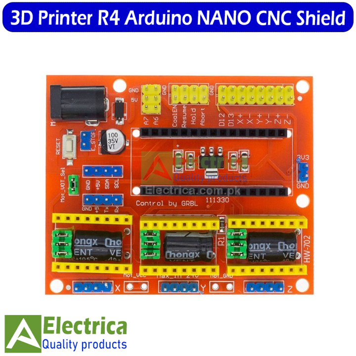 Accessory A4988 Driver CNC shield V4 expansion card grbl control board engraving part for 3D printer laser engraver machine by Electrica