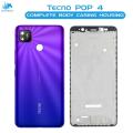 Tecno Pop 4 Housing Middle Frame With Side Button and Camera Lens Complete Body Casing Replacement For Pop 4 - Blue. 