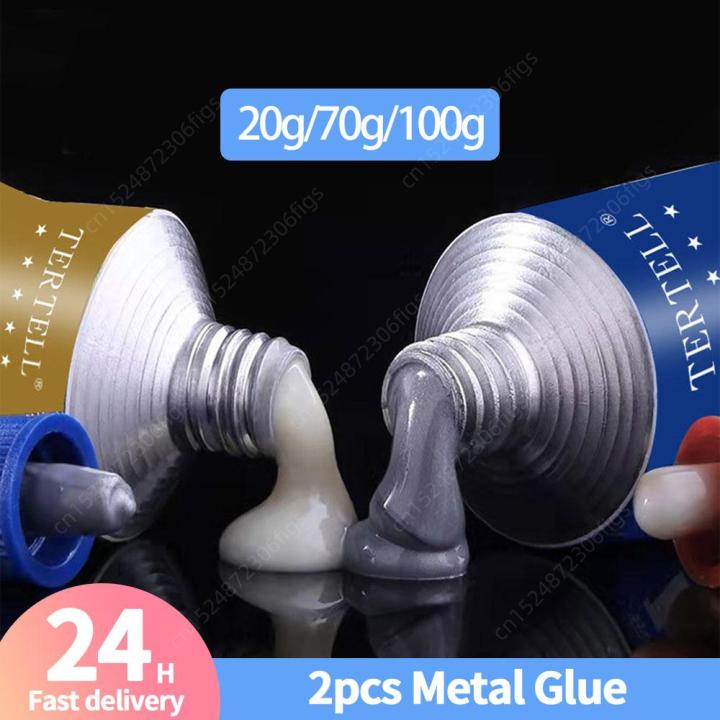 2024 2Pcs Industrial Repair Adhesive Extrusion Metal Epoxy Glue Liquid Weld Aging Resistance Multi-function for Automotive Marine Myhappinessisyou