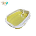 Open Top Cat Litter Box – Semi-Enclosed Litter Tray with High Sides, Durable and Easy to Clean. 