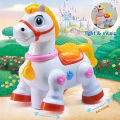 Battery-operated Ride-On Pony Horse Musical Toy with Lights and Sound with Pony Horse Radeons & Wagons (Multicolour).. 