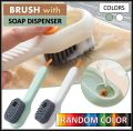REFLECTIONZ TRADERS- Long-Handled Cleaning Brush with Soap Dispenser and Soft Bristles for Shoes, Clothes, and Household Laundry - Ideal Cleaning Tool. 