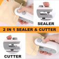 Portable Sealing Machine 2 in 1 Rechargeable Mini Sealer Machine | Mini Sealing Machine 2 in 1 USB Rechargeable Portable Sealing Machine with Cutter | Portable Heat Sealer for Food Storage, Snacks & Chips Bags. 